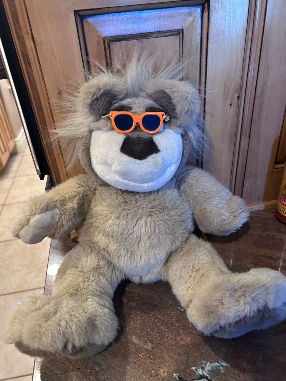Vintage  Stuffed Animal with Orange Sunglasses - 1995 Kids Toys